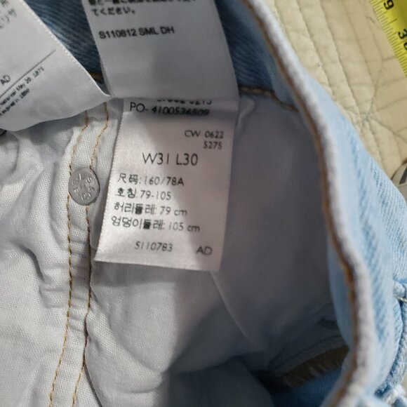 Levi’s 501 Light Wash Button Fly Skinny Distressed High Rise Jeans Size 31x30 - Picture 12 of 16